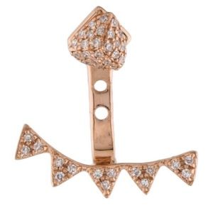 14K DIAMOND EAR JACKET - single